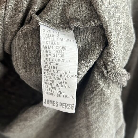 Standard James Perse Gray Wool Blend Long Sleeve Shirt Top 3 / Medium - Picture 6 of 6